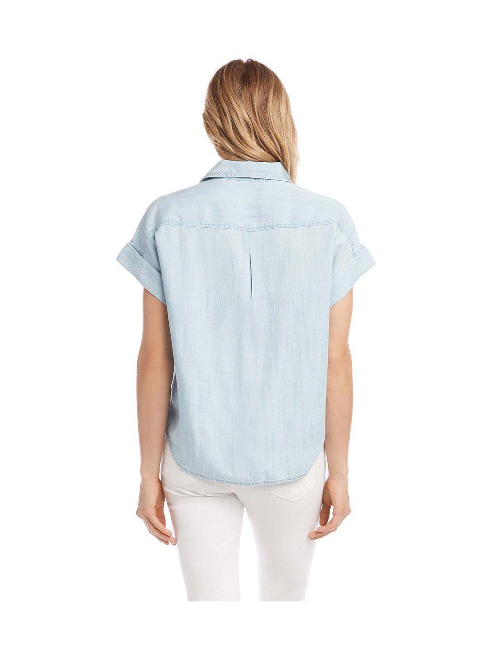 denim tie-front wardrobe essential for women
